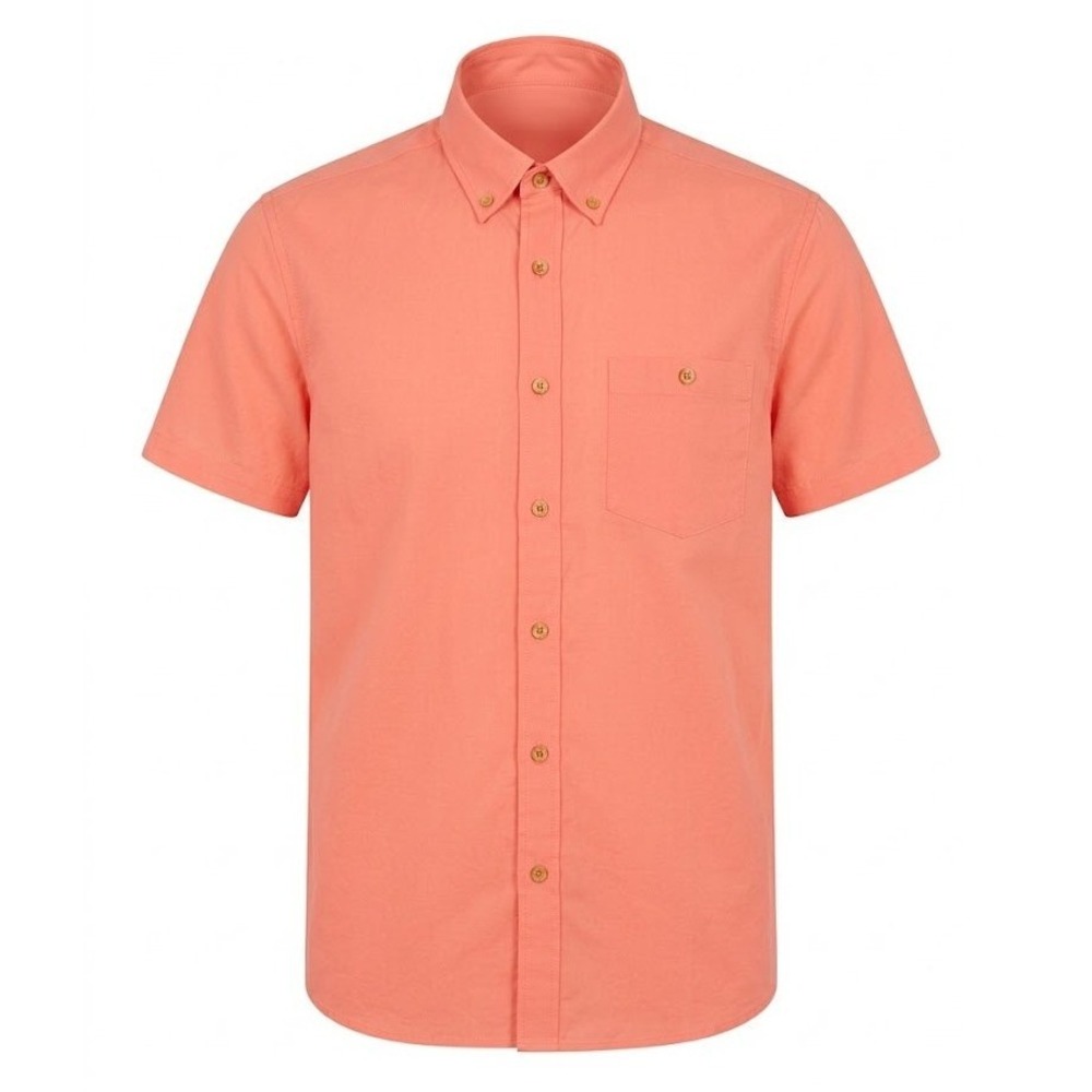NEW Ted Baker London Mens Kostume SS Dobby Shirt Coral Orange Size 2 Small - CJ